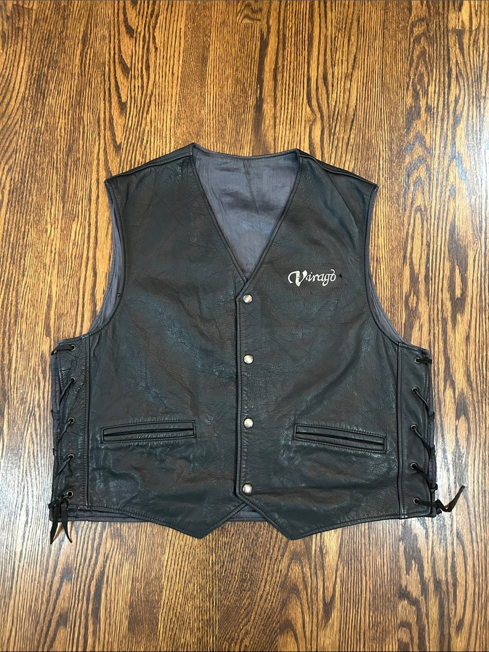 Vintage 90s Yamaha Virago Leather Vest